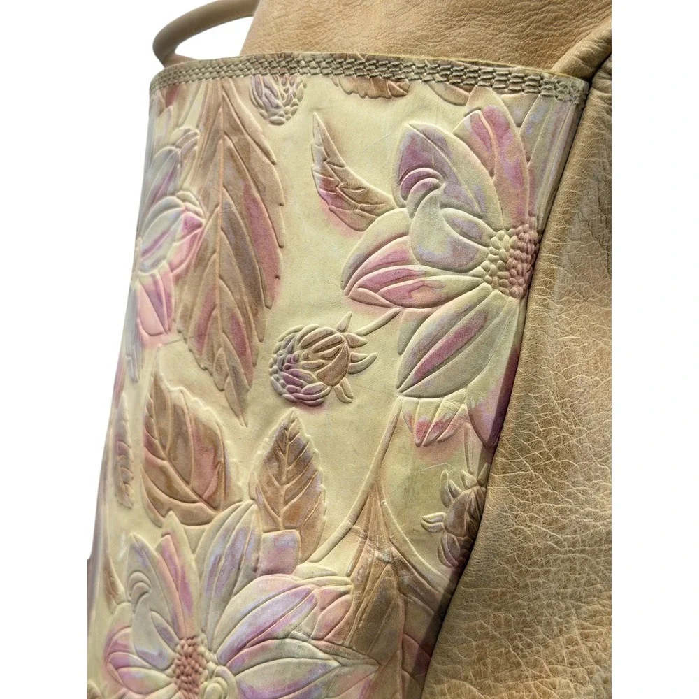 Tangaroa Terrida Tote Bag Luxury Womens Brown Large Floral Leather Italy Travel